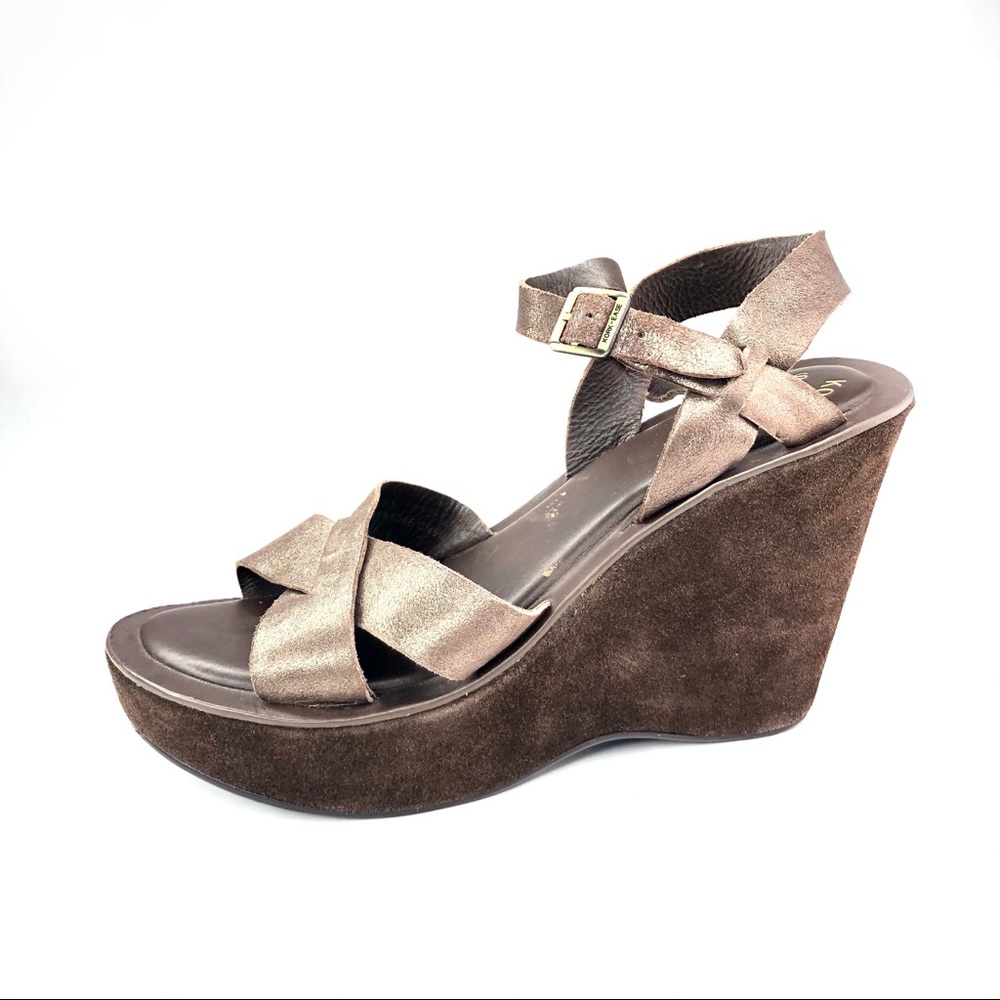 Kork-Ease Womens Sandals Metallic Wedge Shoe